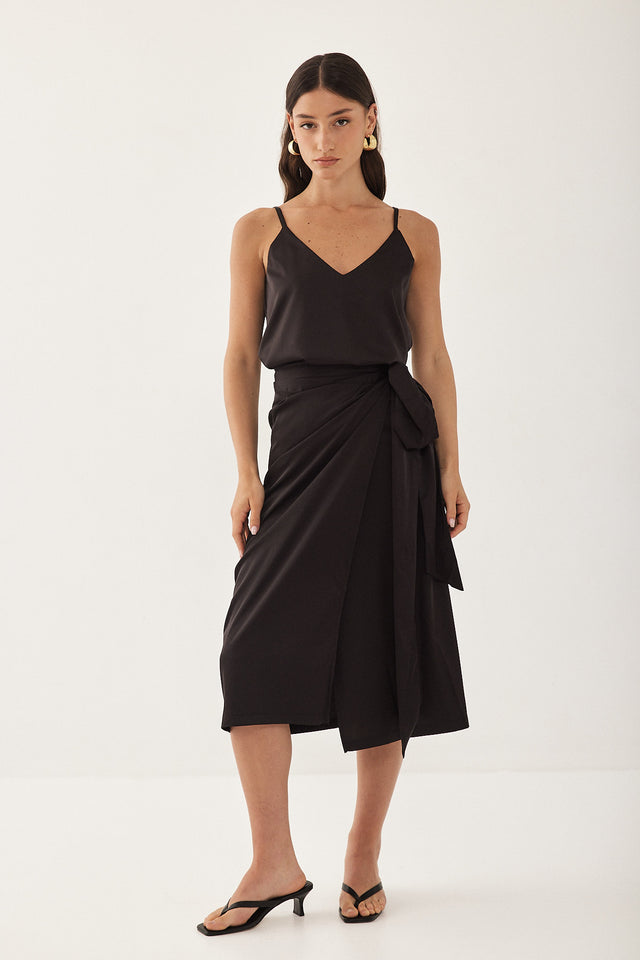 חצאית מעטפת מיאגי שחורה