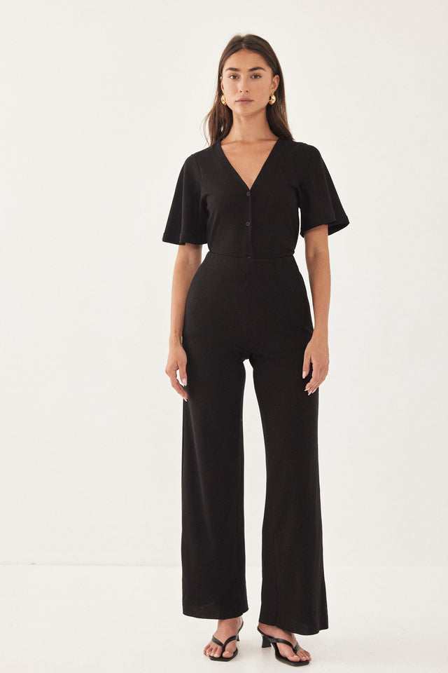 חליפת דונטלה שרוולים קצרים שחורה