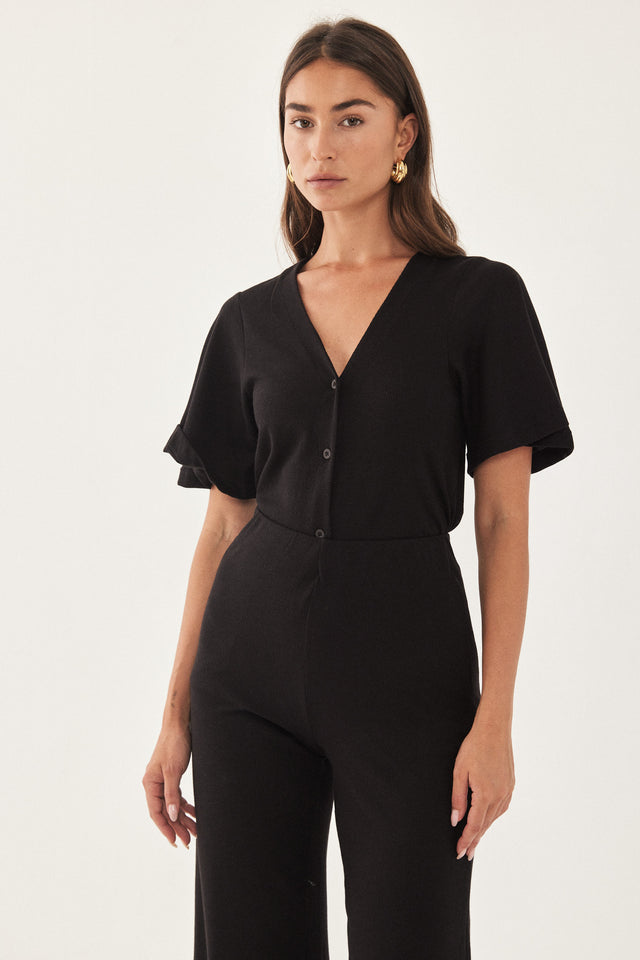 חליפת דונטלה שרוולים קצרים שחורה