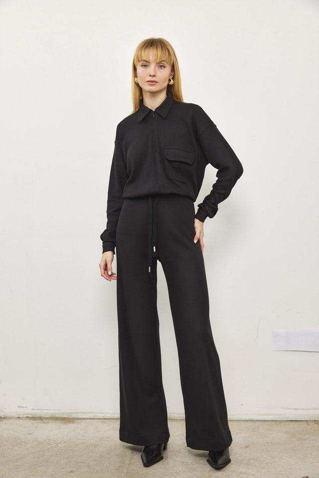 מכנסי אנט וופל שחורים