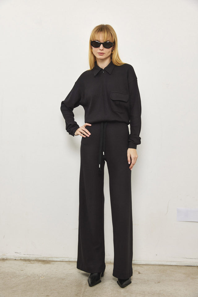 מכנסי אנט וופל שחורים