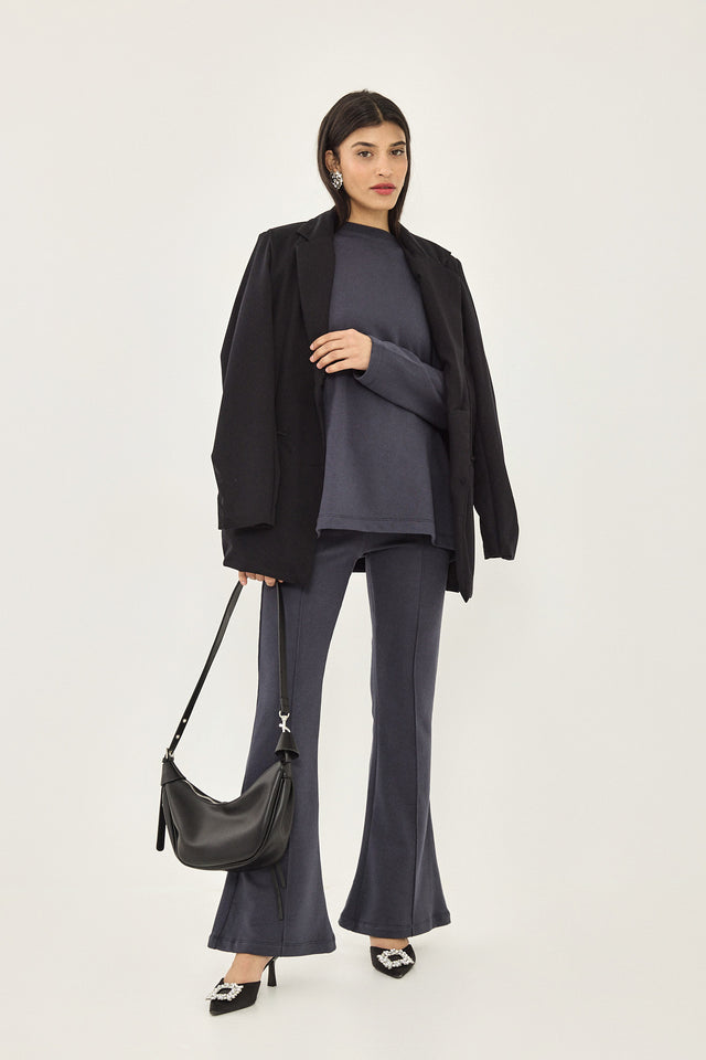 סווטשירט ליבי פרנץ' טרי כריות נשלפות כחול נייבי