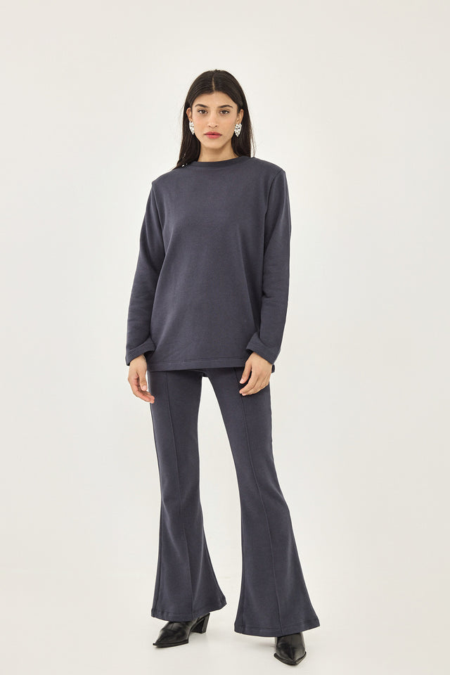 סווטשירט ליבי פרנץ' טרי כריות נשלפות כחול נייבי