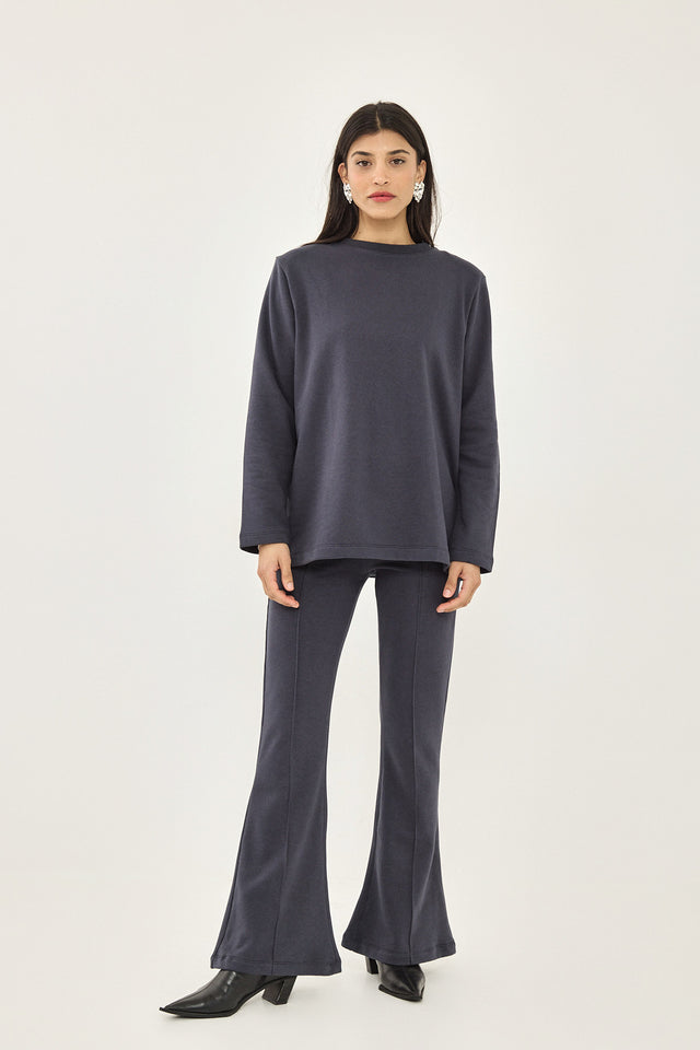 סווטשירט ליבי פרנץ' טרי כריות נשלפות כחול נייבי