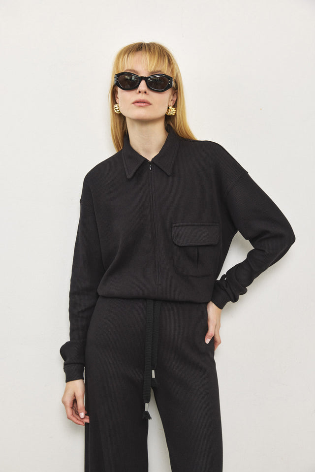 מכנסי אנט וופל שחורים