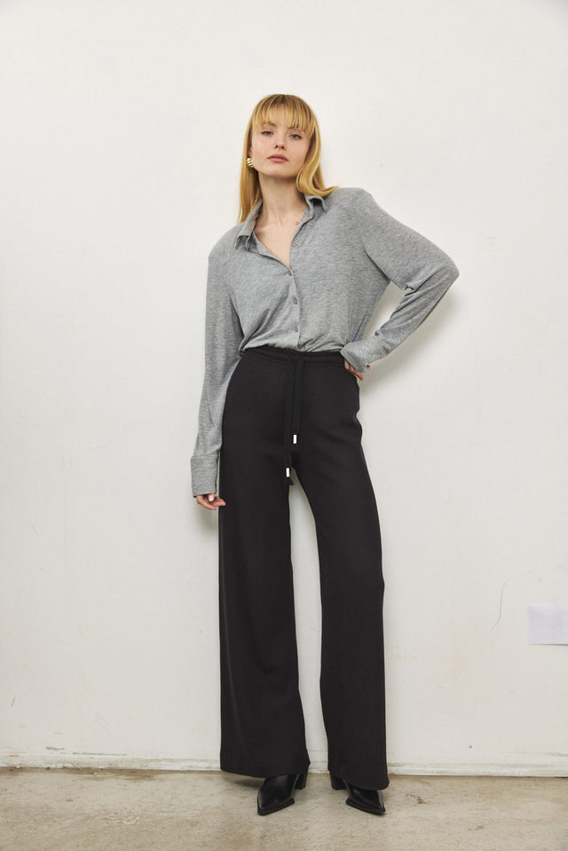 מכנסי אנט וופל שחורים