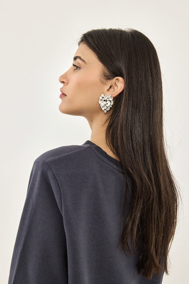 סווטשירט ליבי פרנץ' טרי כריות נשלפות כחול נייבי