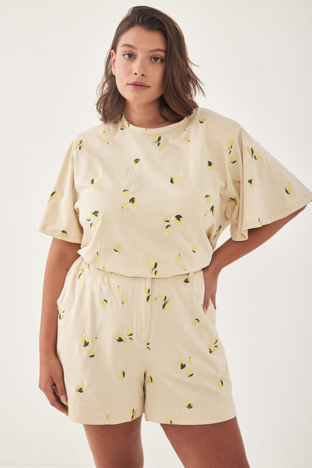 מכנסי ברמודה אמורה כותנה תכלת