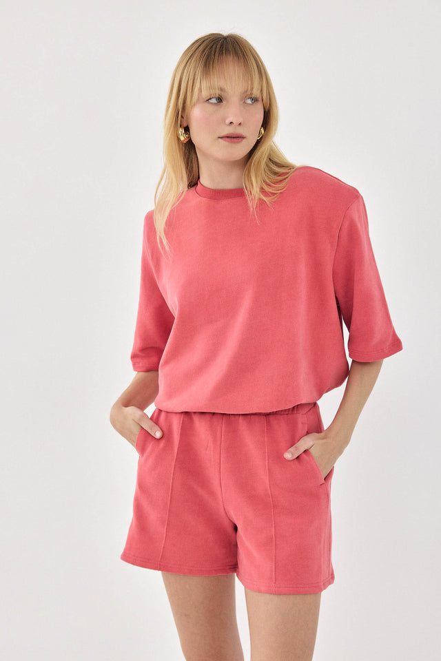 מכנסיים טארט-טטן פרנץ' טרי קצרים אדומים