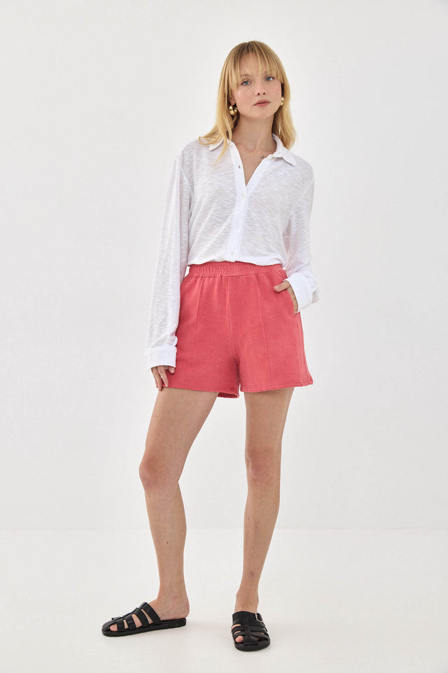 מכנסיים טארט-טטן פרנץ' טרי קצרים אדומים