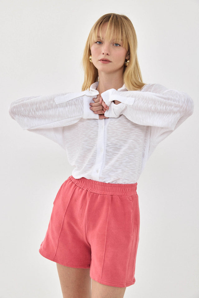 מכנסיים טארט-טטן פרנץ' טרי קצרים אדומים