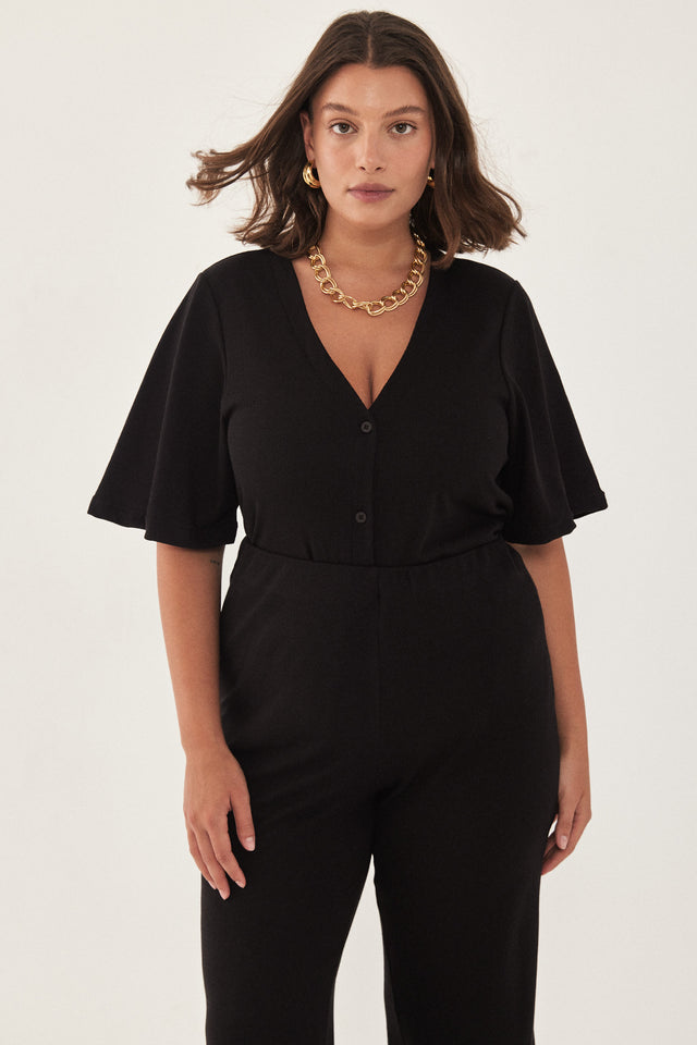 חליפת דונטלה שרוולים קצרים שחורה