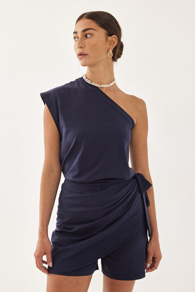 מכנסי חצאית מעטפת ברד אנד באטר כחולים