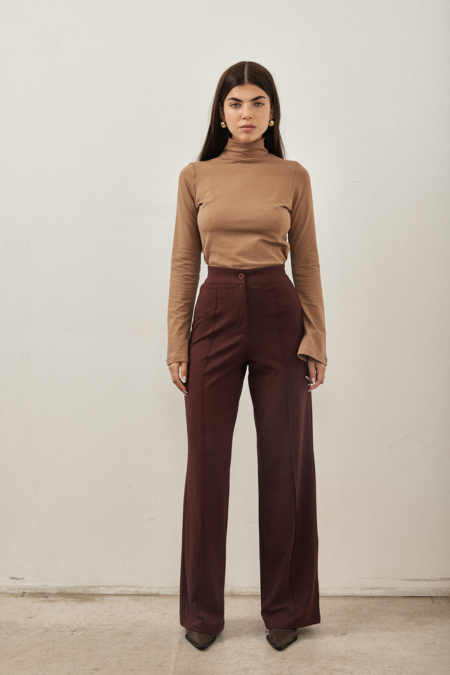 מכנסי מרין מודל מחויטים בורדו