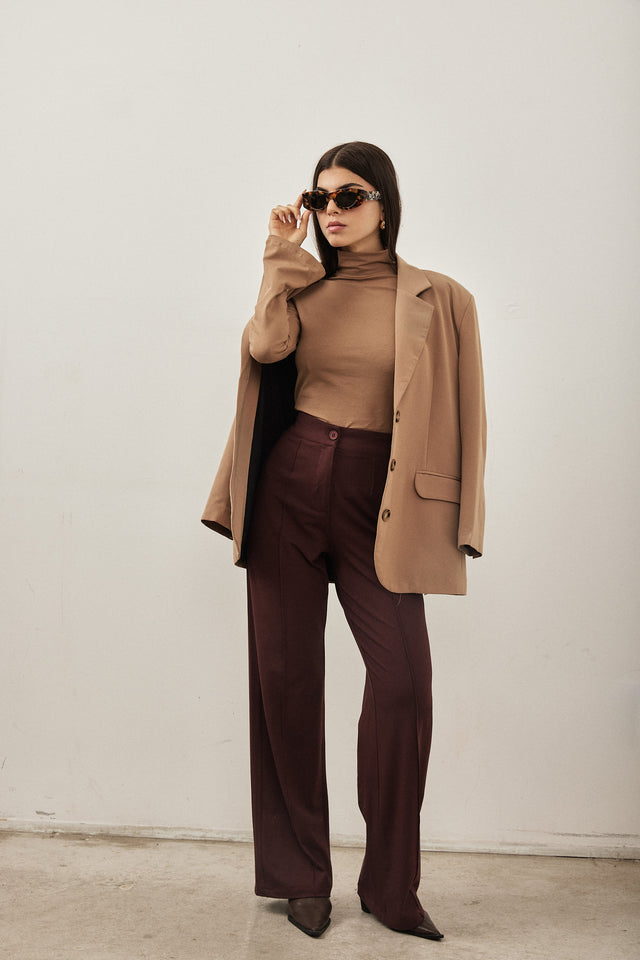 מכנסי מרין מודל מחויטים בורדו