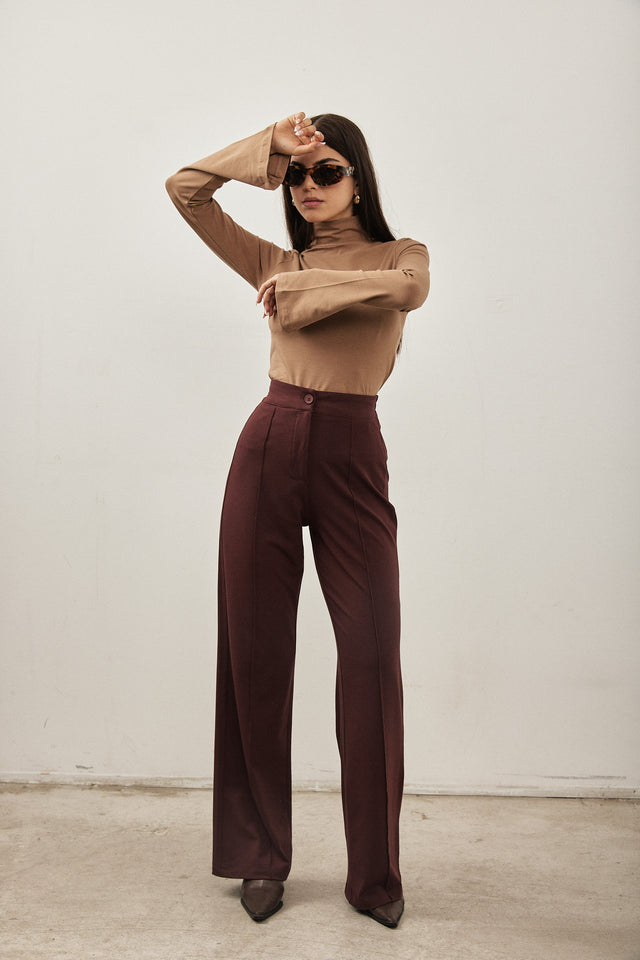 מכנסי מרין מודל מחויטים בורדו