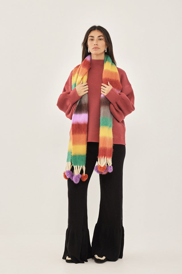 צעיף פונפונים קולורז