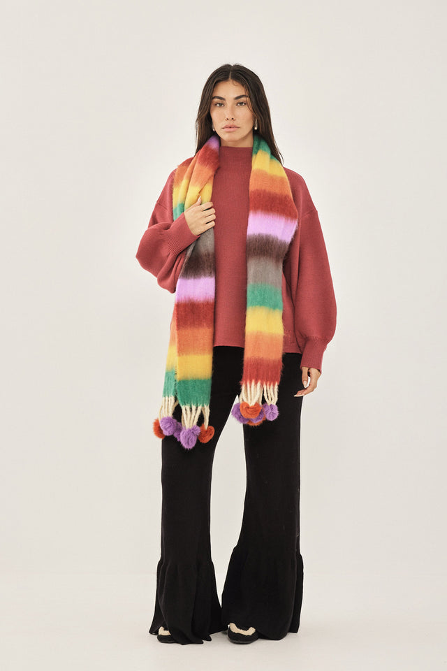 צעיף פונפונים קולורז