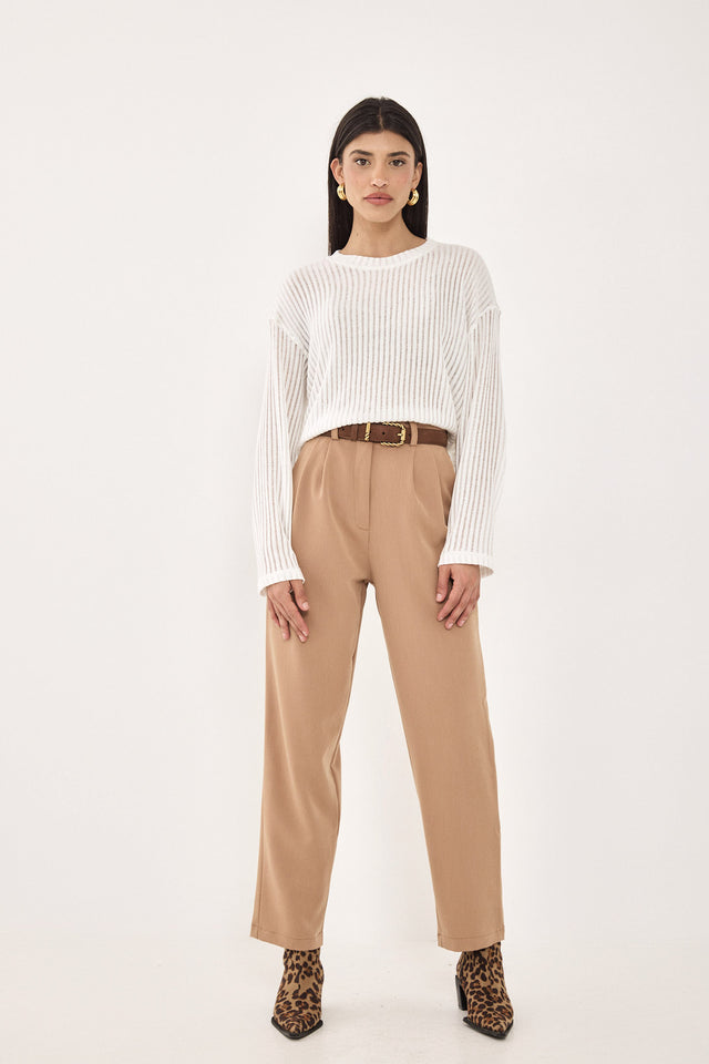 מכנסיים מחוייטים סינמון קאמל