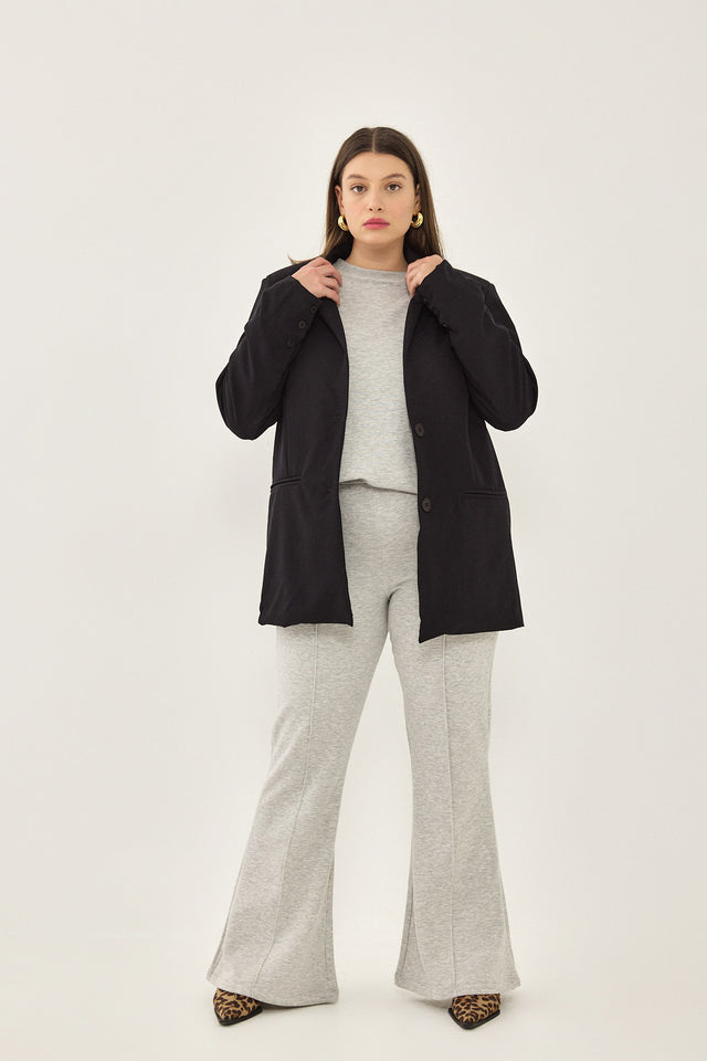 סווטשירט ליבי פרנץ' טרי כריות נשלפות כחול נייבי