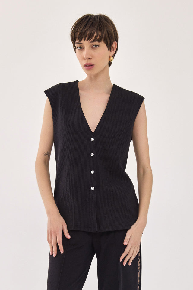 ווסט וופל דוני כפתורים גליטר שחור