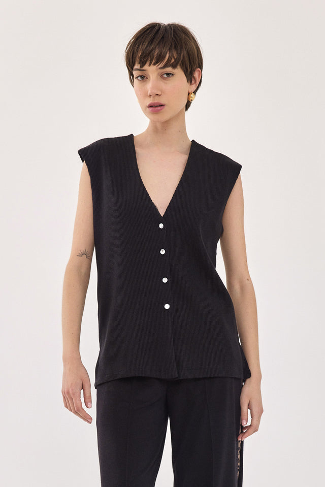 ווסט וופל דוני כפתורים גליטר שחור