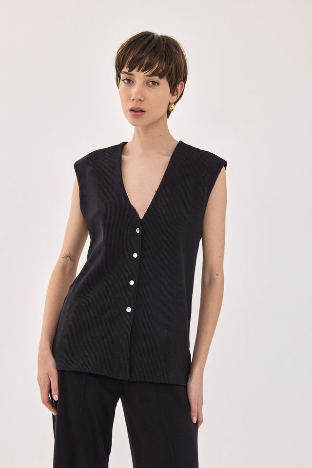 ווסט וופל דוני כפתורים גליטר שחור