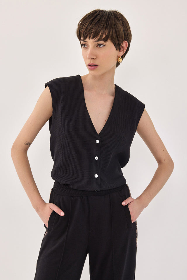 ווסט וופל דוני כפתורים גליטר שחור