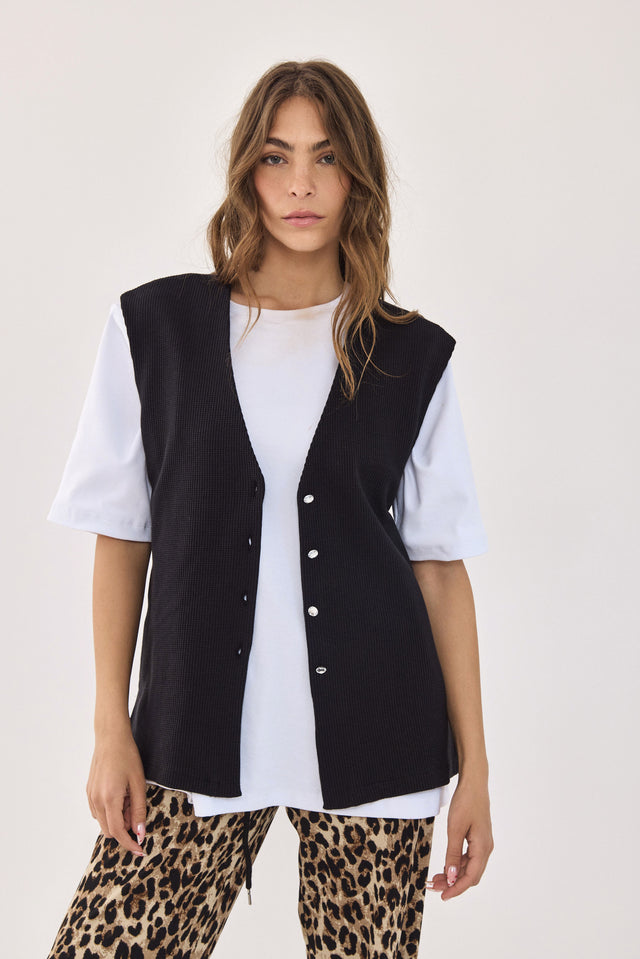 ווסט וופל דוני כפתורים גליטר שחור