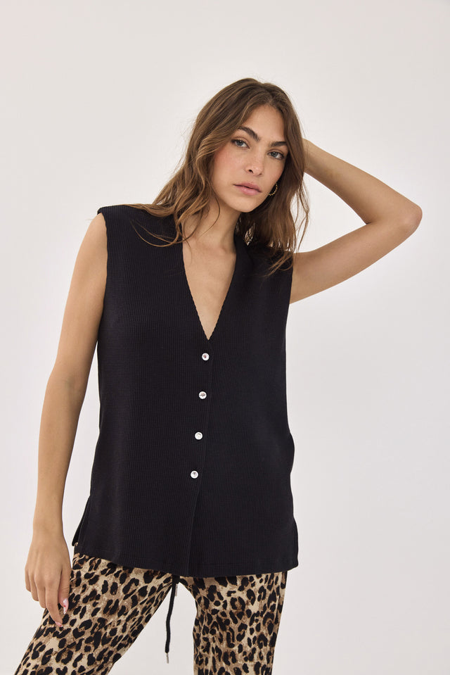 ווסט וופל דוני כפתורים גליטר שחור