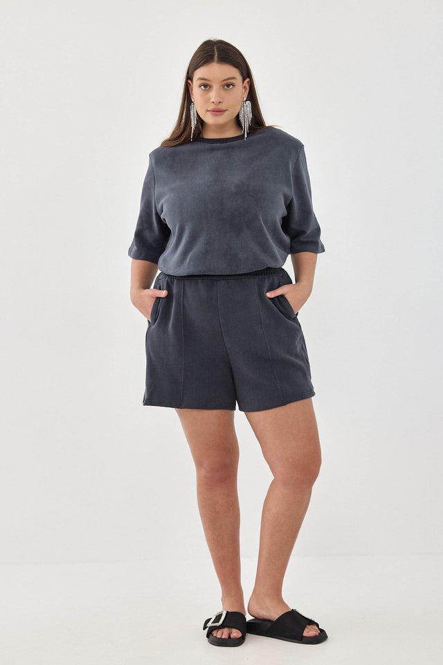 מכנסיים טארט-טטן פרנץ' טרי קצרים אדומים