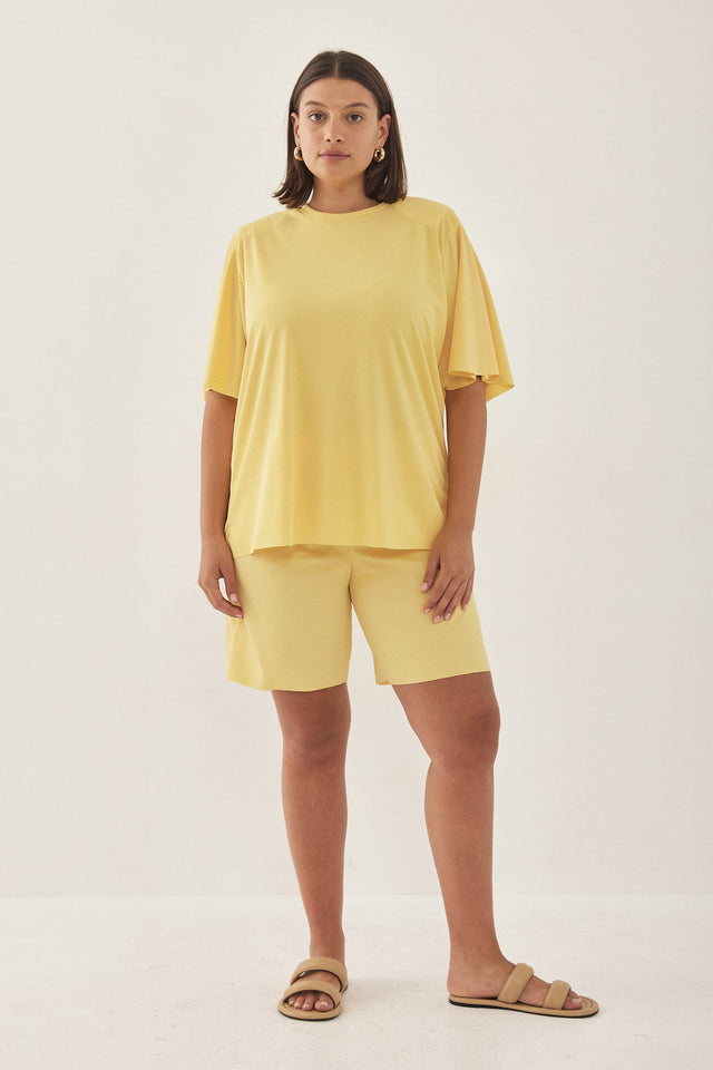 חולצת ריב ספיריט שרוולי פעמון כריות נשלפות שחורה