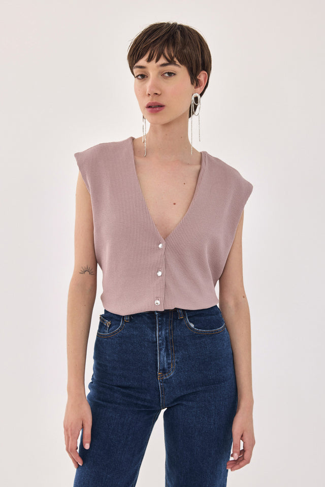 ווסט וופל דוני כפתורים גליטר ורוד עתיק