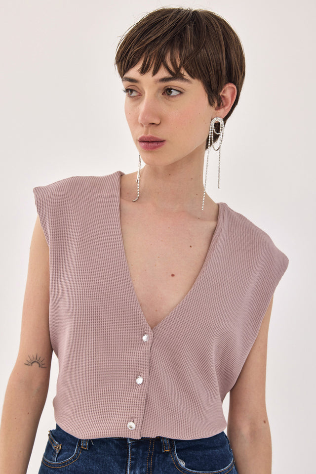 ווסט וופל דוני כפתורים גליטר ורוד עתיק