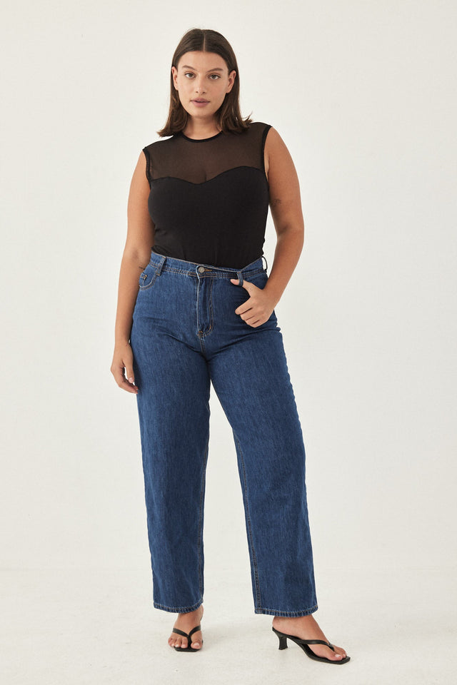 בגד גוף מחוך רשת שחור