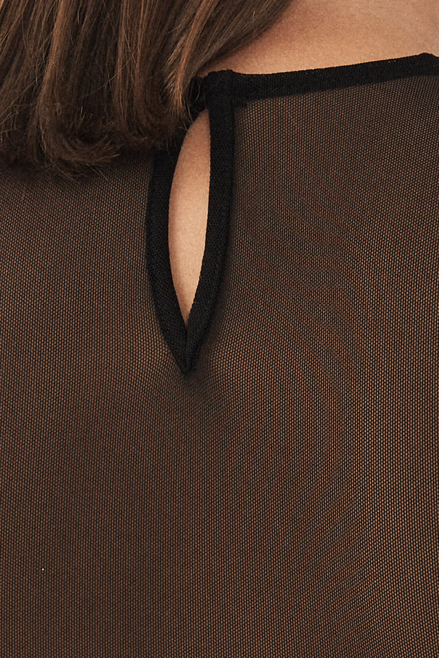 בגד גוף מחוך רשת שחור