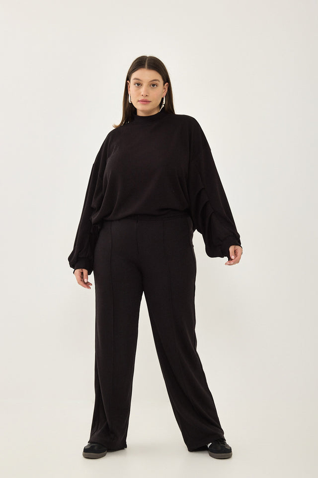 מכנסיים מחוייטים פודינג פרנץ' טרי כחול נייבי