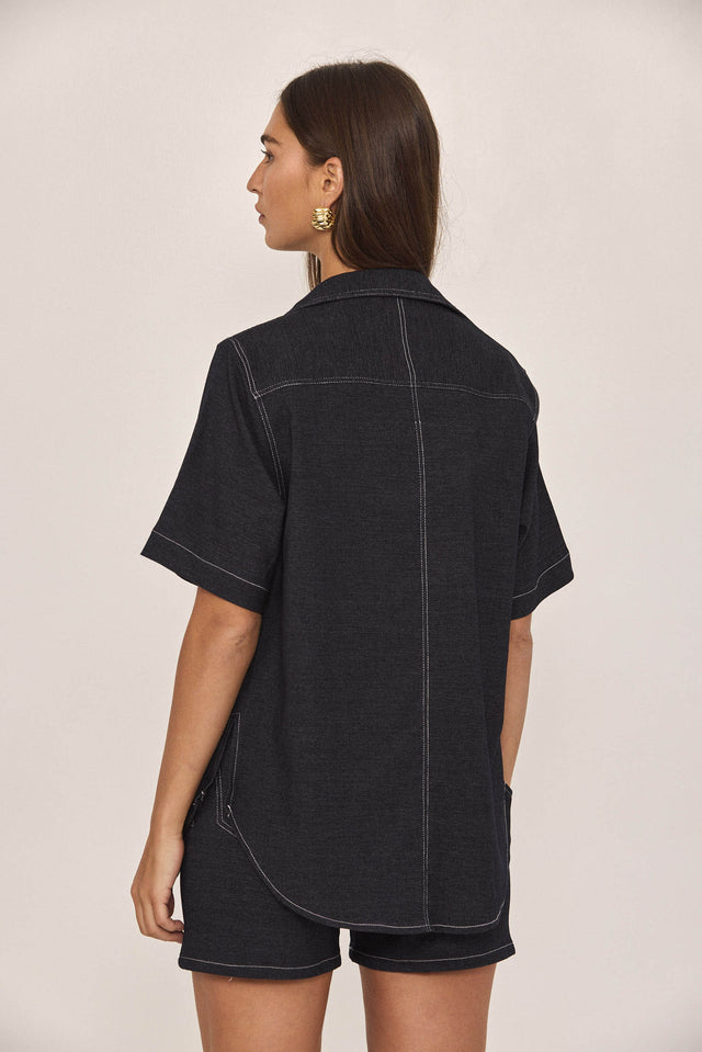 חולצת מחוך ספיישל ג'ינס כתפיות נשלפות כחול כהה