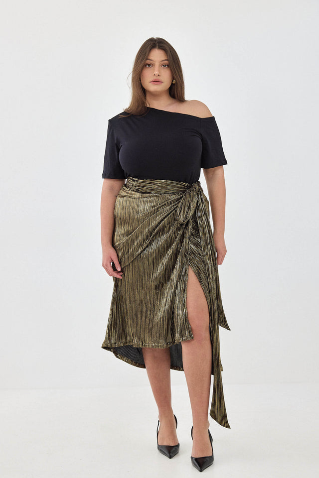 חולצת פרש אוף שולדר כרית לבנה