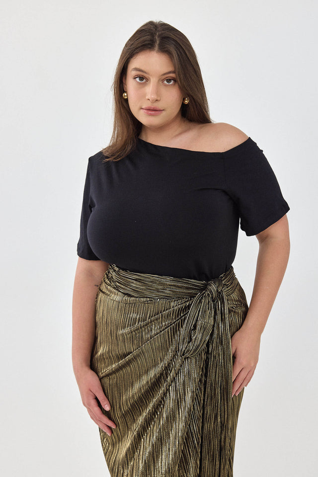 חולצת פרש אוף שולדר כרית לבנה