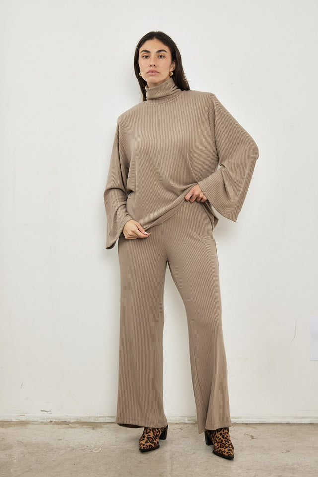 מכנסי סריג פריז אבן