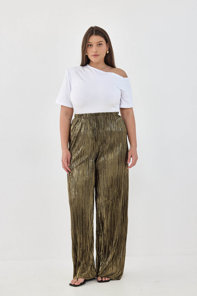 מכנסי ספיריט מתרחבים פליסה LIGHT שחור זהב