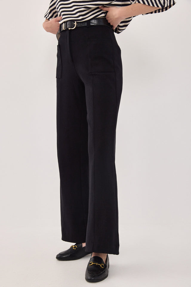 מכנסיים מחוייטים אקלייר ריב כיסים אפורים