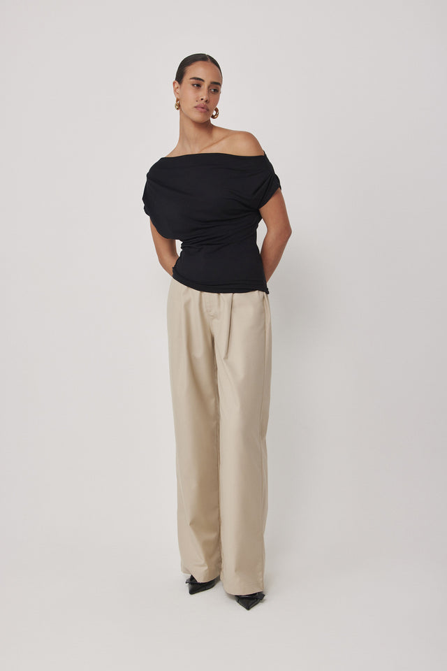 מכנסי פרצל מחוייטים מתרחבים בז'