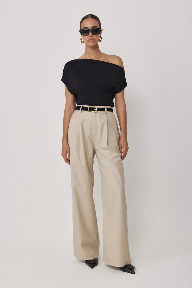 מכנסי פרצל מחוייטים מתרחבים בז'