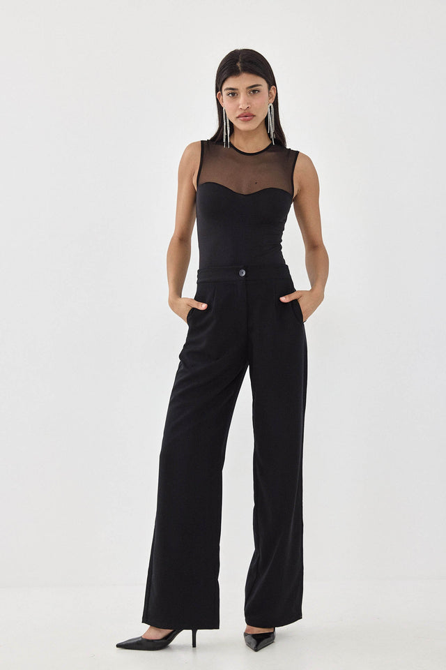 בגד גוף מחוך רשת שחור