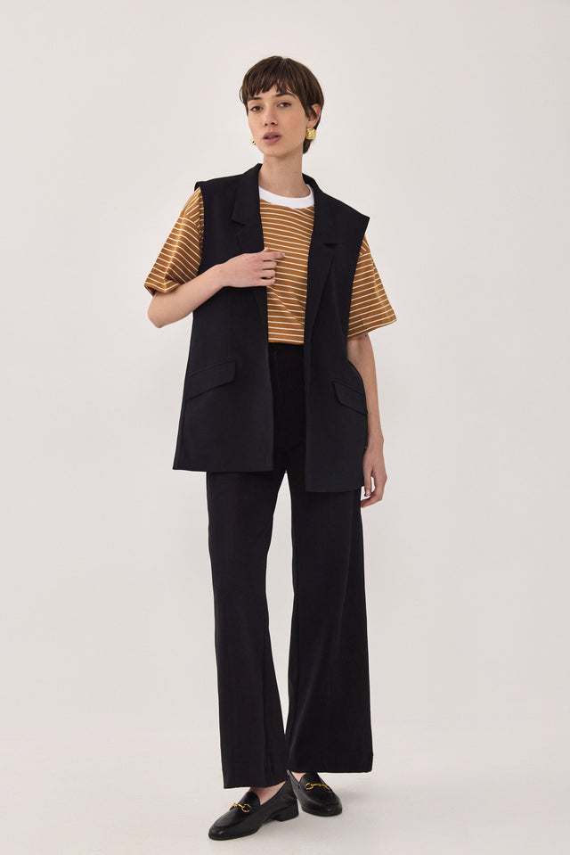 מכנסיים מחוייטים אקלייר ריב כיסים אפורים