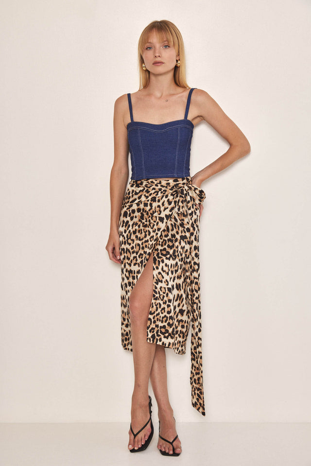 חולצת מחוך ספיישל ג'ינס כתפיות נשלפות כחולה