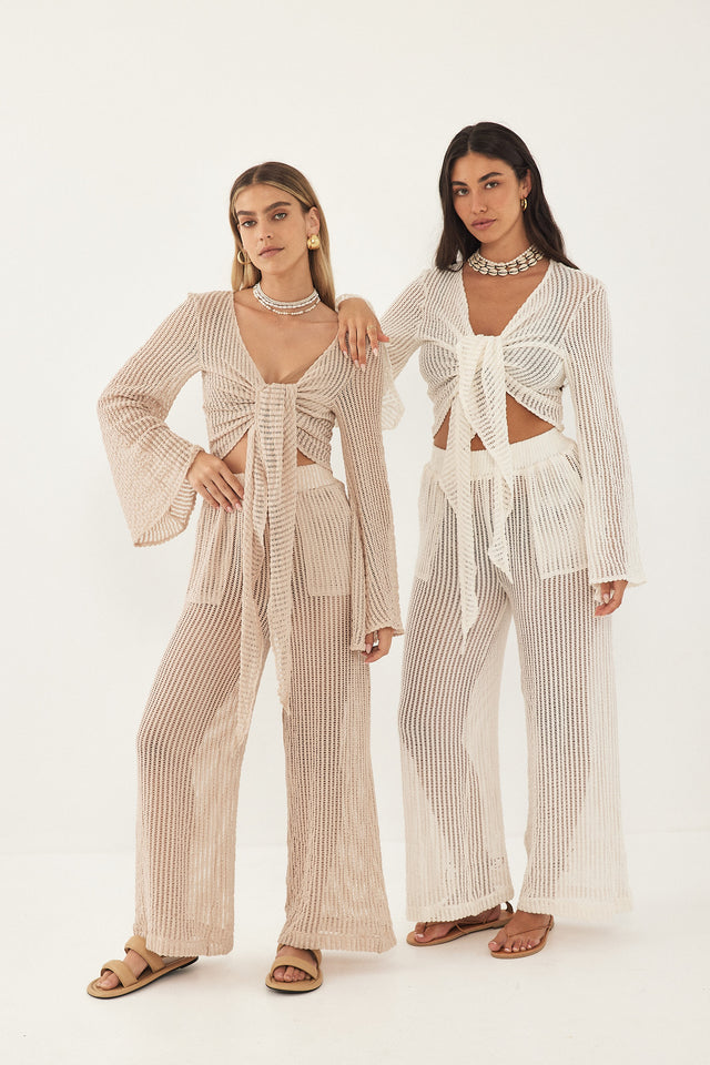 מכנסי סיציליה קרושה מתרחבים מוקה