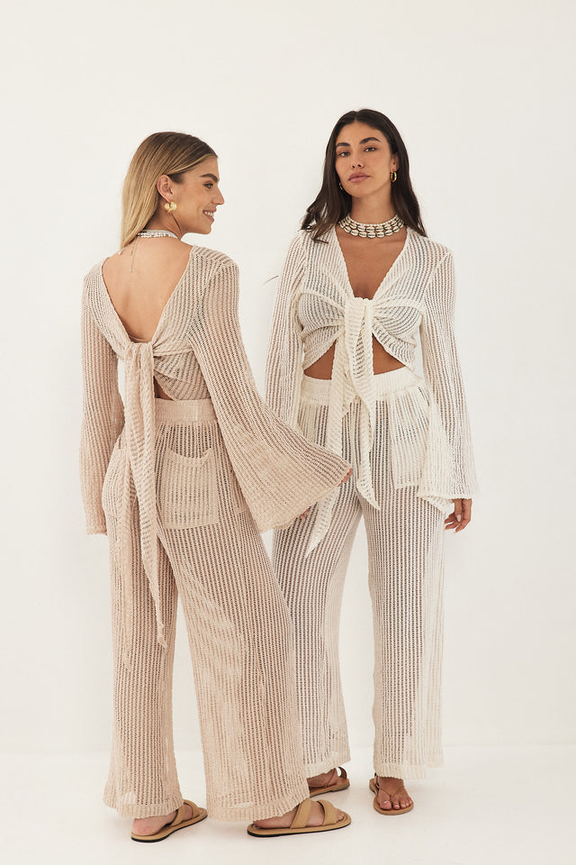 מכנסי סיציליה קרושה מתרחבים מוקה